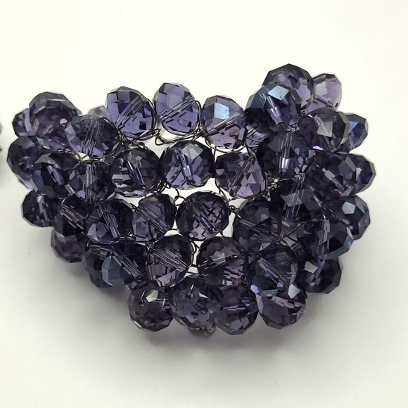 Purple Crystal Cluster Bracelet & Ring - Picture 3 of 8